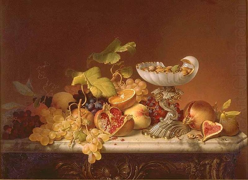 Johann Wilhelm Preyer Sudfruchte mit Milchglasschale in Muschelform china oil painting image
